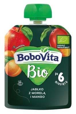 Mus Tubka Owocowa 80g BoboVita BIO Jabłko z morelą i mango 6m+