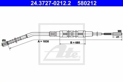 24.3727-0212.2 CABLE DE FRENADO RECZ. BMW T. 3 E30 82-91 LE/P  