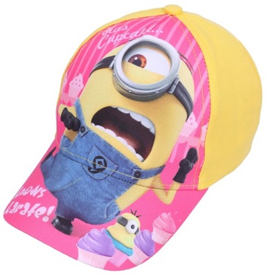 Żółta, dziewczęca czapka z daszkiem Minionki 52 cm