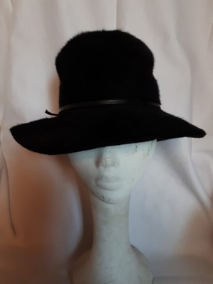 Stary kapelusz vintage welur damski 60-te XXw