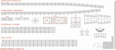 Laserowo wycięte relingi do HNoMS Eskdale - WAK 1/2024