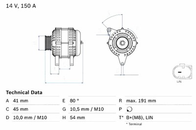 BOSCH ГЕНЕРАТОР FORD GALAXY 2.0TDCI 10- 