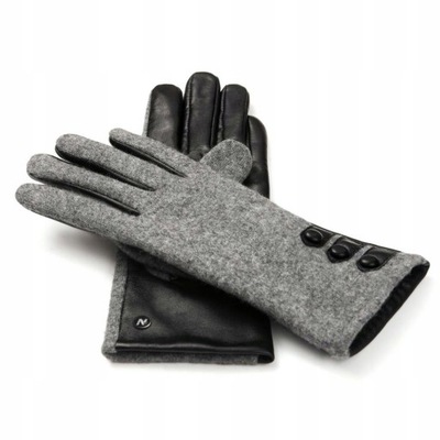 napo gloves szare filcowe rękawiczki touchscreen