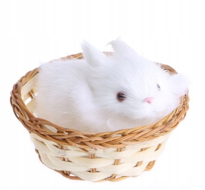 pluszowa maskotka ozdoba biały królik króliczek