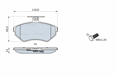 BOSCH КОЛОДКИ ТОРМОЗНЫЕ ПЕРЕД SEAT AROSA CORDOBA CORDOBA VARIO CORDOBA