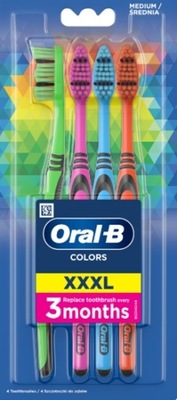 Oral-B Color XXL Manualna szczoteczka do zębów, 4 sztuki