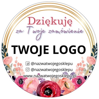 Naklejki z Twoim LOGO Dziękuję za Twoje zamówienie