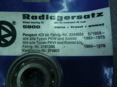 RADLAGERSATZ 5900 PEUGEOT 403 404 504 COJINETE  