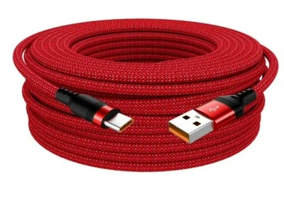 czerwony Kabel USB-A / USB-C 5M ( 5 metrów) USB - USB C 6A
