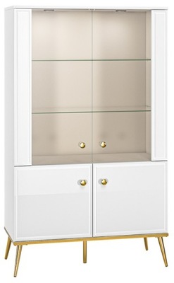 Witryna w stylu glamour GOLDIN 03 Biała ML Meble