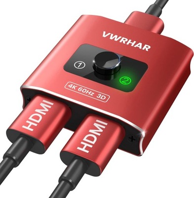 VWRHAR HW-002 Rozdzielacz przełącznika HDMI 4K przy 60 Hz OUTLET