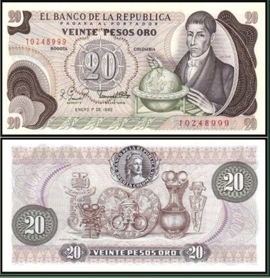 KOLUMBIA - 20 PESOS - 1985 - P-409 UNC