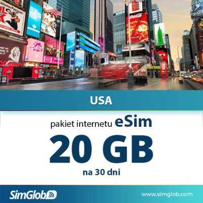 Internet eSIM USA 20GB na 30 dni