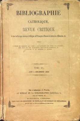 Bibliographie Catholique 1858 r