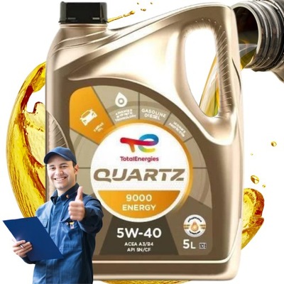 МАСЛО TOTAL 5W40 ENERGY 9000 5L SILNIKOWY SYNTETYCZNY ОРИГИНАЛНЫЕ OEM QUARTZ фото