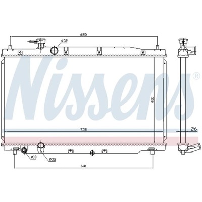 CHLODNICA, SISTEMA DE REFRIGERACIÓN DEL MOTOR NISSENS 681386  