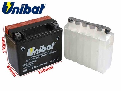 AKUMULATOR UNIBAT CBTX12-BS L+ 10Ah YTX12-BS