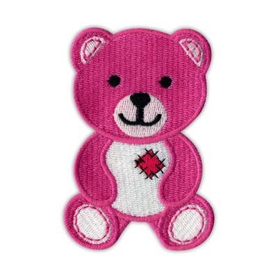 Naszywka Pluszowy MIŚ - Teddy Bear - różowy, HAFT