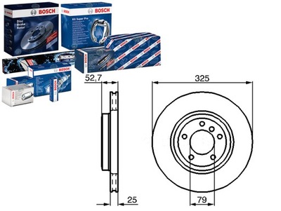 ДИСКИ ТОРМОЗНЫЕ ТОРМОЗНЫЕ 2 ШТУКИ BMW ПЕРЕД E46 10 99- BOSCH