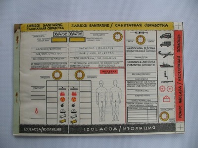 Wojskowa karta ewakuacyjna z okresu zimnej wojny lata 60-70te PRL-ZSRR