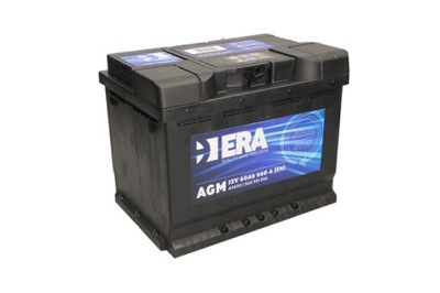 BATTERY AGM 60AH/660A P+ 242X175X190 ERA PCS. ERA AKUMULATORY (PK) (BC)  