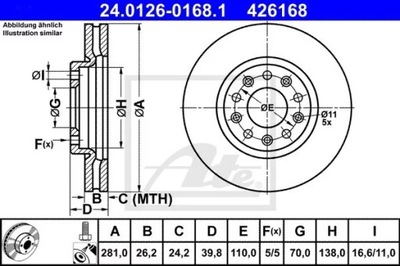 24.0126-0168.1 ДИСК HAM.ПЕРЕДНЯ ALFA GIULIETTA 10-