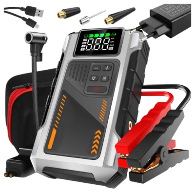 NAJMOCNIEJSZY BOOSTER ROZRUCHOWY JUMP STARTER 6000A Z KOMPRESOREM 10 BAR