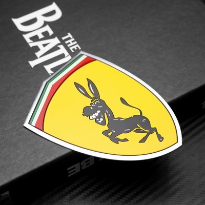 1 SZTUK/2 PIECES ALUMINIUM FERRARI OSIOL STICKERS  