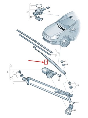 Seat arona kj передняя часть left дворник arm rhd 6f2955409a фото №1