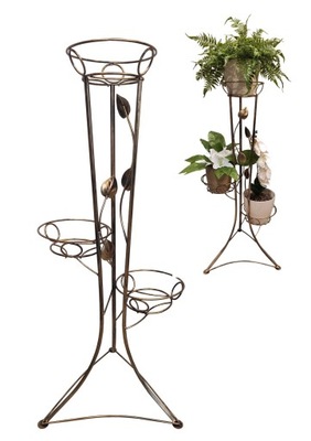 Kwietnik stojący metalowy na 3 kwiaty stojak loft