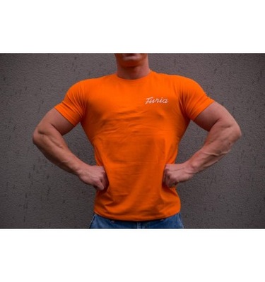 Furia t shirt slimfit pomarańczowa XL