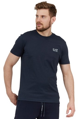 EA7 EMPORIO ARMANI - Granatowy t-shirt męski r S
