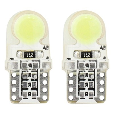 Żarówki LED AMIO W5W T10 12V 0.8W 2xCOB (5600K)