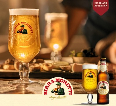 BIRRA MORETTI BEER szklanka pokal pint ITALIA Włochy