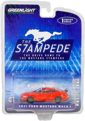 GREENLIGHT 2021 FORD MUSTANG Mach 1 Race Red 1:64