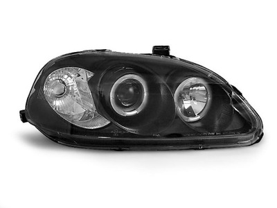 ФОНАРИ ПЕРЕД HONDA CIVIC BLACK ANGEL EYES LED (СВЕТОДИОД ) 99-01