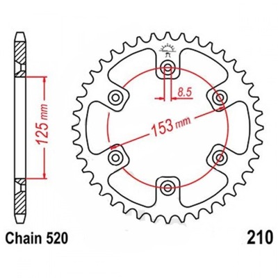 ЗУБЧАТКА ЗАД 52 ZĘBY 520 HM-MOTO CRE 250 500 CRM