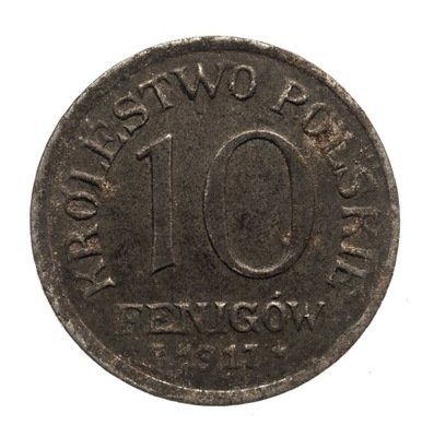 10 PF 1917 ROK KRÓLESTWO POLSKIE st.3