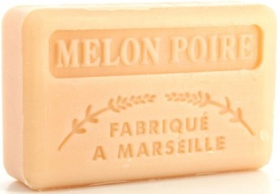 Delikatne Francuskie mydło Marsylskie MELON POIRE MELON GRUSZKOWY 125 g