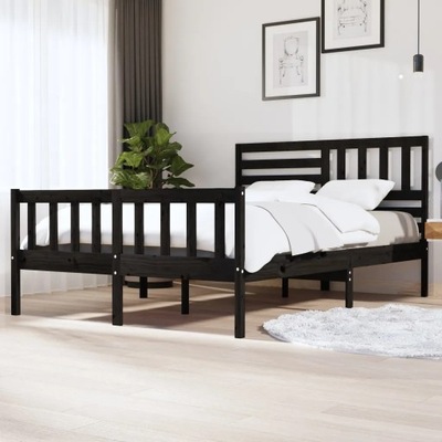 Rám postele čierny masívne drevo 140x200 cm