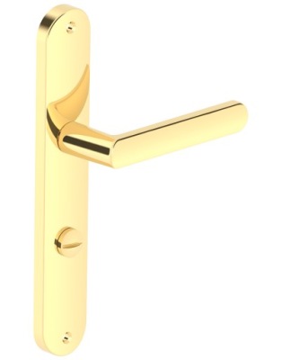 KLAMKA DRZWIOWA LUNA 72 mm BLOKADA WC ZŁOTA