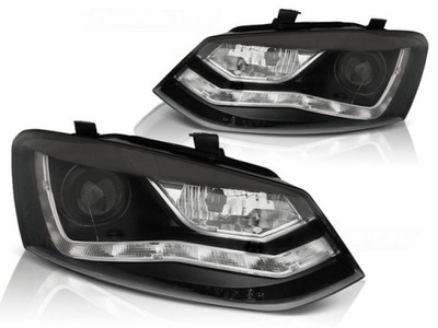 ФОНАРИ РЕФЛЕКТОРЫ VW POLO 6R 09-14 BLACK LED (СВЕТОДИОД )