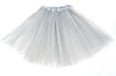 SPÓDNICZKA TUTU TIULOWA SZARA 40 CM 128 134 140 146