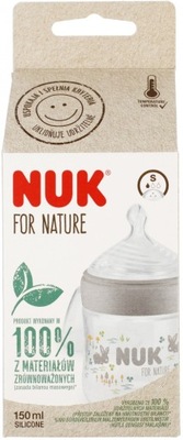 NUK Butelka ze smoczkiem silikonowym 150 ml S For Nature popielata