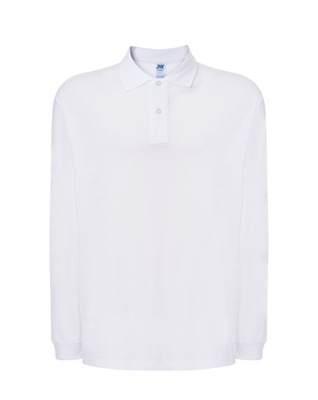 Polo męskie JHK PORA 210 LS WH r. M White