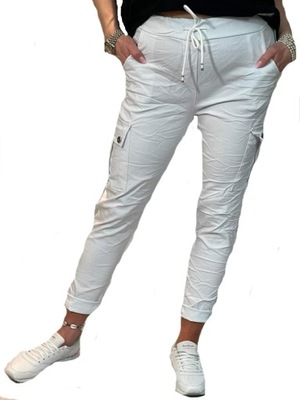 Spodnie bojówki białe 46/48/50/52 4XL PS 300-1