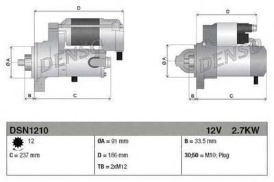 ARRANCADOR (12V 2 7KW) TOYOTA LAND CRUISER 200 4.5  