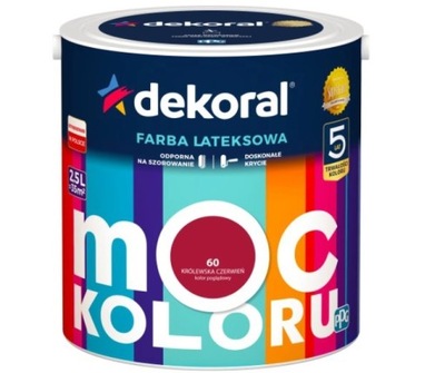 Dekoral Farba Moc Koloru Akrylit W Czerwień 2,5l
