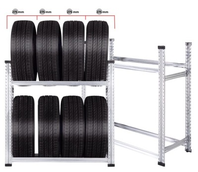 STOJAK REGAL SHELF NA TIRES WHEELS METAL 8 PCS. DO GARAZU 120X40X100 CM  