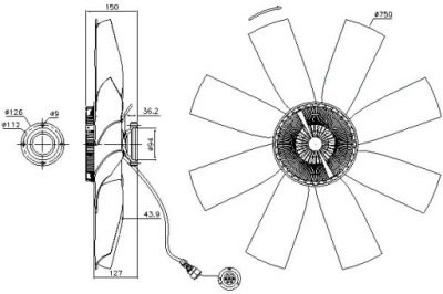 Nissens сцепление вентилятора радиатора с вентиляторы фото №1